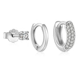 Σετ ασημένια σκουλαρίκια 3τμχ Bright Hoops Silver S925