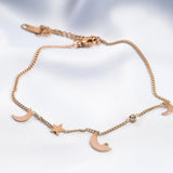 Moon and Star Anklet ROSE GOLD