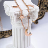 Moon and Star Anklet ROSE GOLD