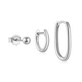 Ασημένιο σετ σκουλαρίκια 3 τεμαχίων Big Hoops Silver S925