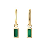 Επιχρυσωμένα σκουλαρίκια 14K Green Emerald